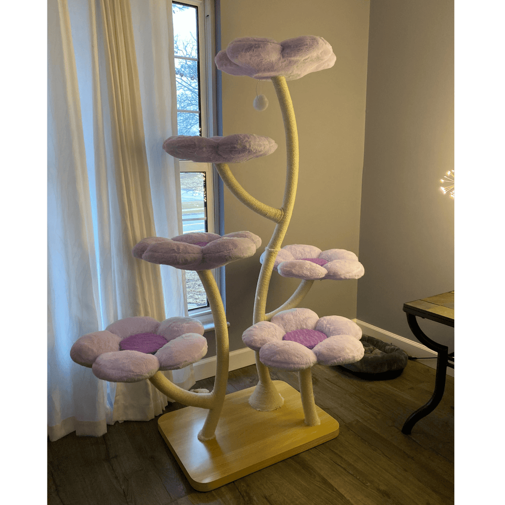 Elysian Purple Flower Cat Tree - Meowera