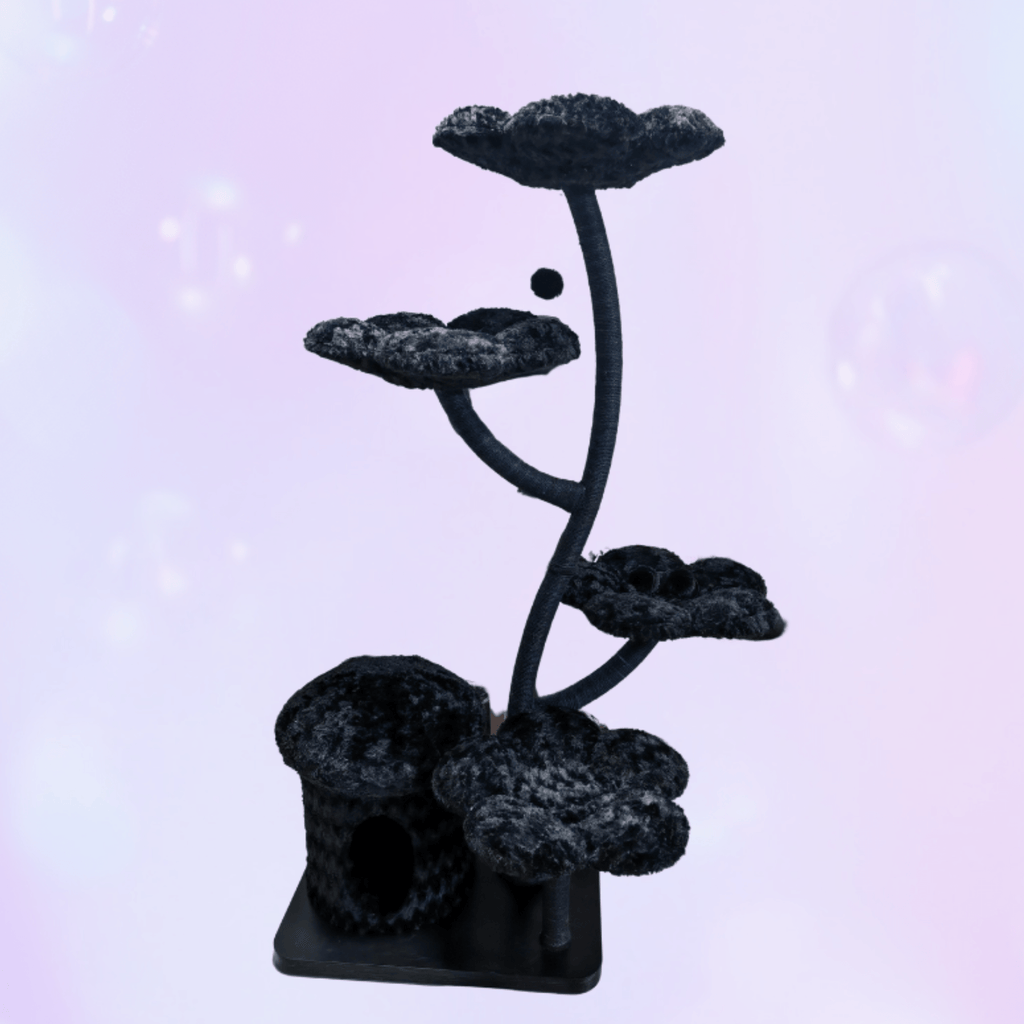 Eve Gothic Black Flower Cat Tree - Meowera