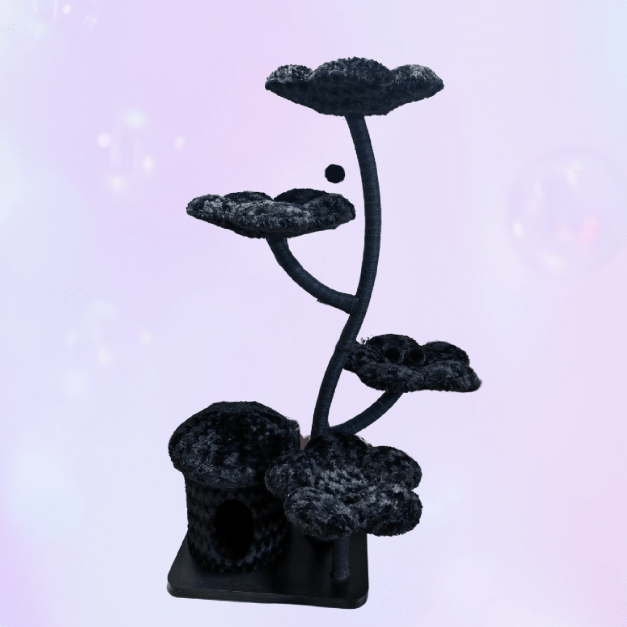 Eve Gothic Black Flower Cat Tree - Meowera