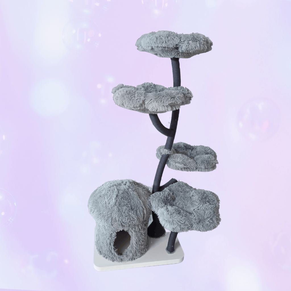Eve Grey Flower Cat Tree - Meowera