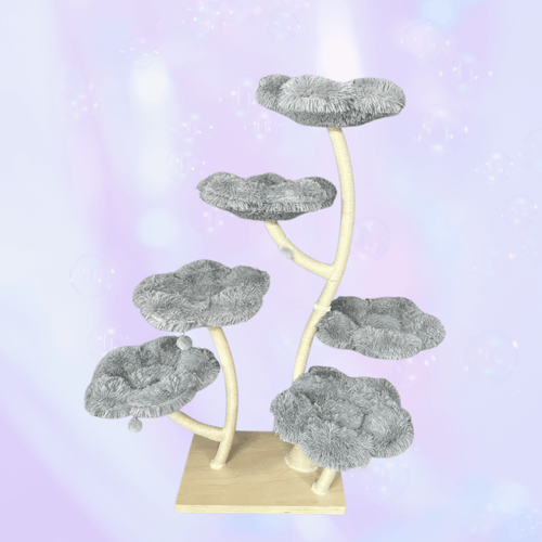 Meowera Cat trees Beige Elysian Grey Flower Cat Tree