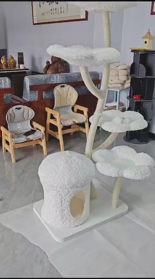 Image of Flower Cat Tree with multiple levels.