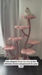 Elysian Pink and Green Flower Cat Tree